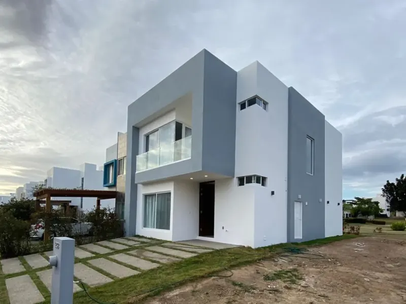 A modern house in a bay development